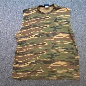 Graphite Sport Camo Mens XL Tiger Stripe Muscle Tee Sleeveless Cotton Shirt